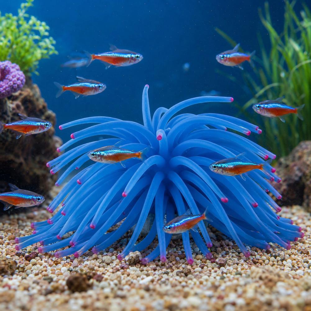 Aquarium Fish Accessories - زينة حوض السمك من السيليكون على