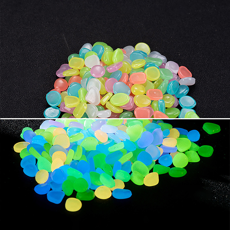 Aquarium Fish Accessories - 100 قطعة من الأحجار المضيئة للديكور