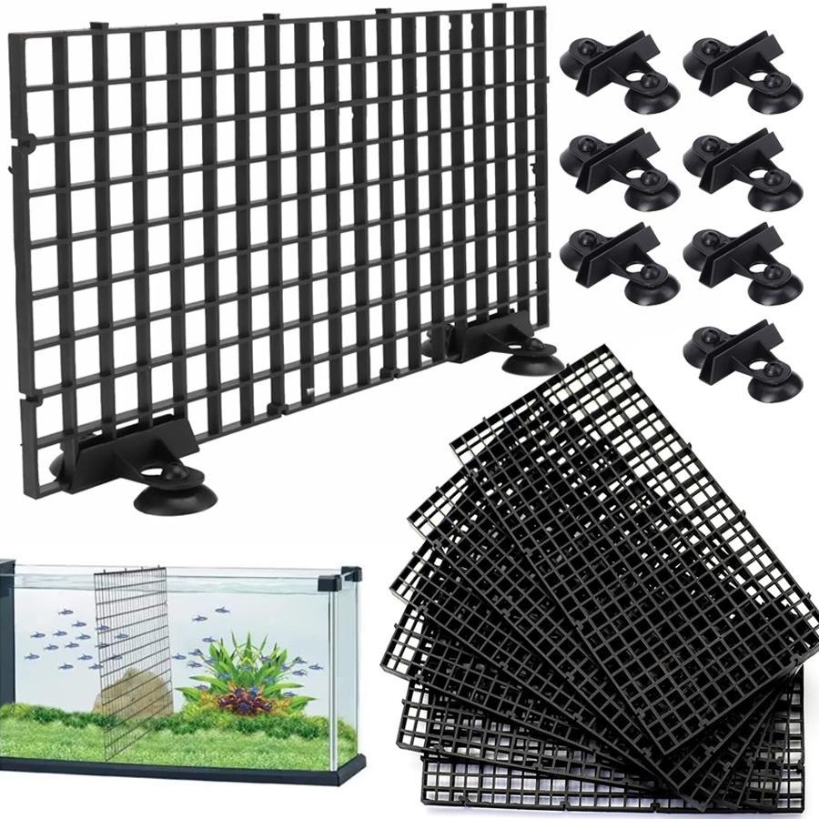 Aquarium Fish Black - 14/20/28 قطعة من فواصل الشبكة البلاستيكية