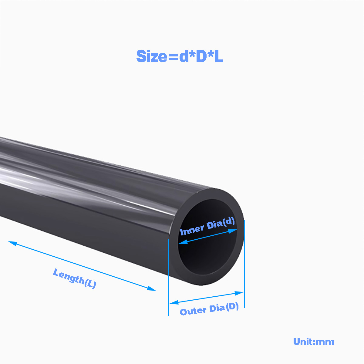 Aquarium Fish Black - أنبوب بلاستيكي أسود PVC أنبوب مجوف/خزان