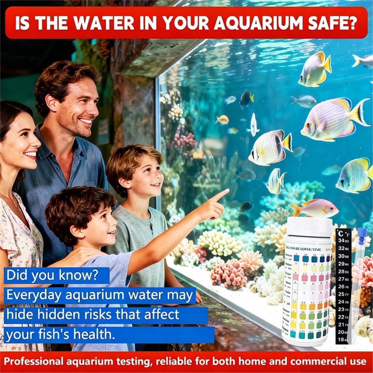 Aquarium Test Kit - شرائط اختبار الأحواض المائية HGHO 9