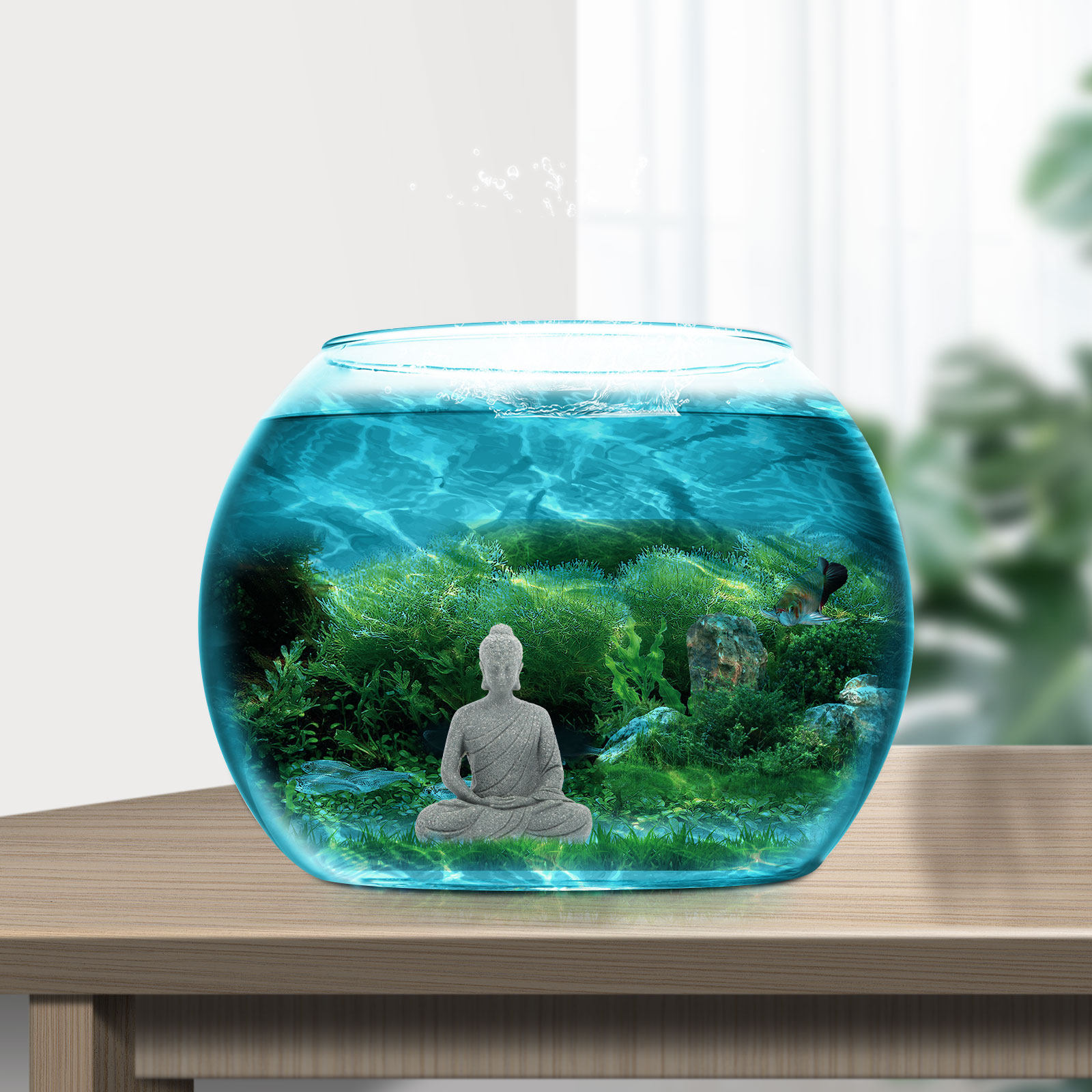 تمثال بوذا صغير من الراتنج لتز - مراجعة Aquarium Fish Small وسعره
