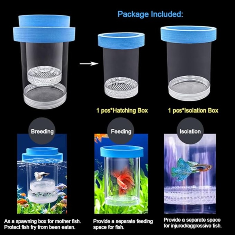 صندوق عزل تربية الأسماك العائم - مراجعة Aquarium Fish Accessories وسعره