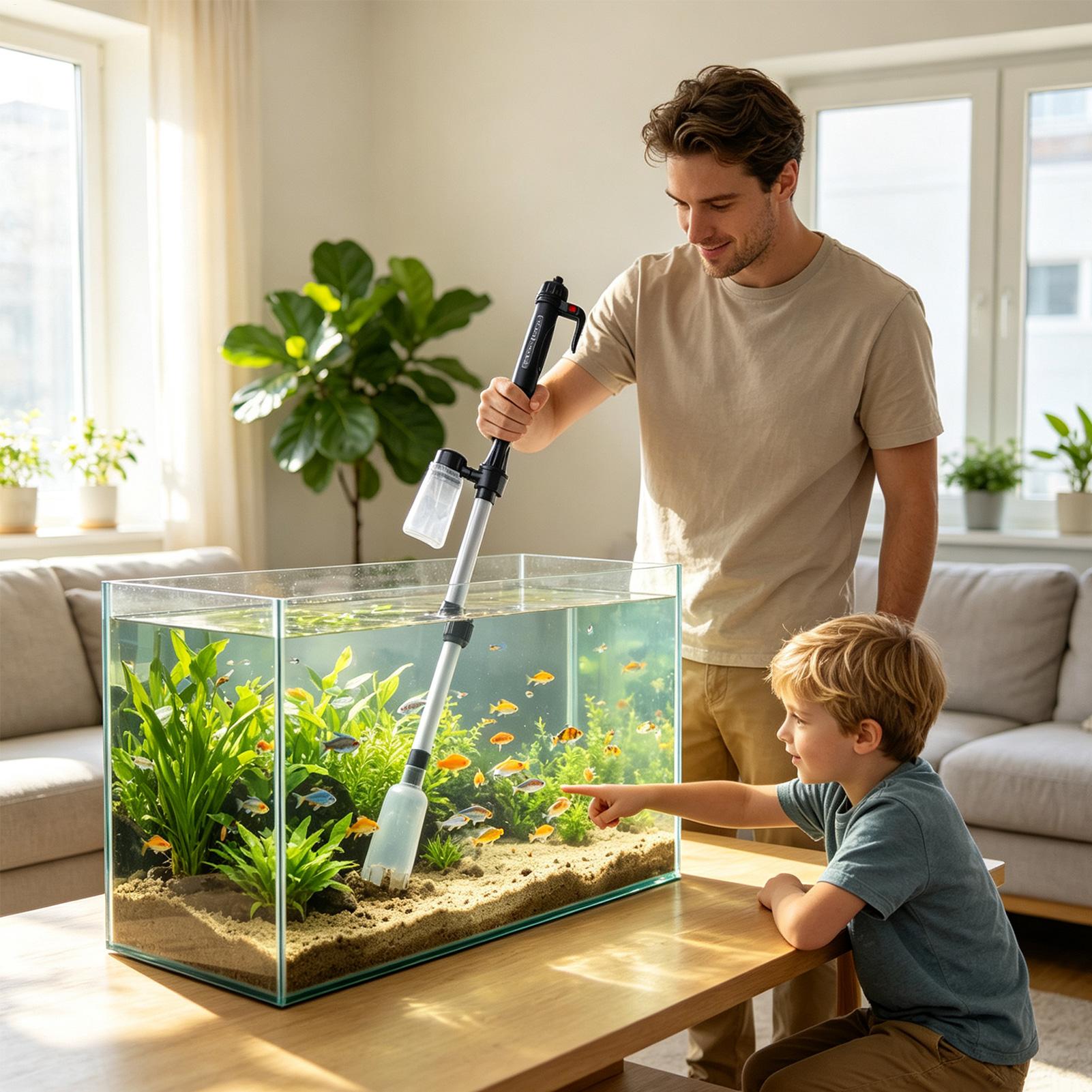 مكنسة كهربائية 3 في 1 لتنظيف ا - مراجعة Aquarium Fish Electric وسعره