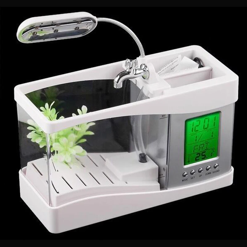 حوض سمك مكتبي صغير يعمل بـ USB - مراجعة Aquarium Fish Electric وسعره