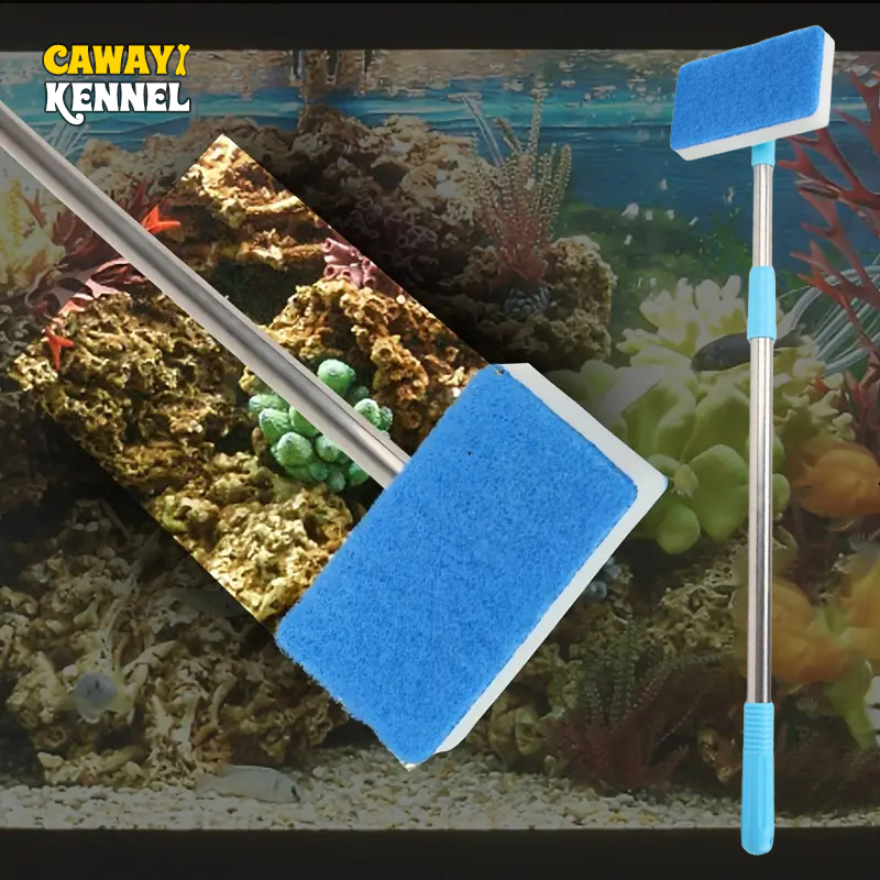 مقبض تلسكوبي 55-95 سم 180 °    - مراجعة Aquarium Fish Tank Cleaner وسعره