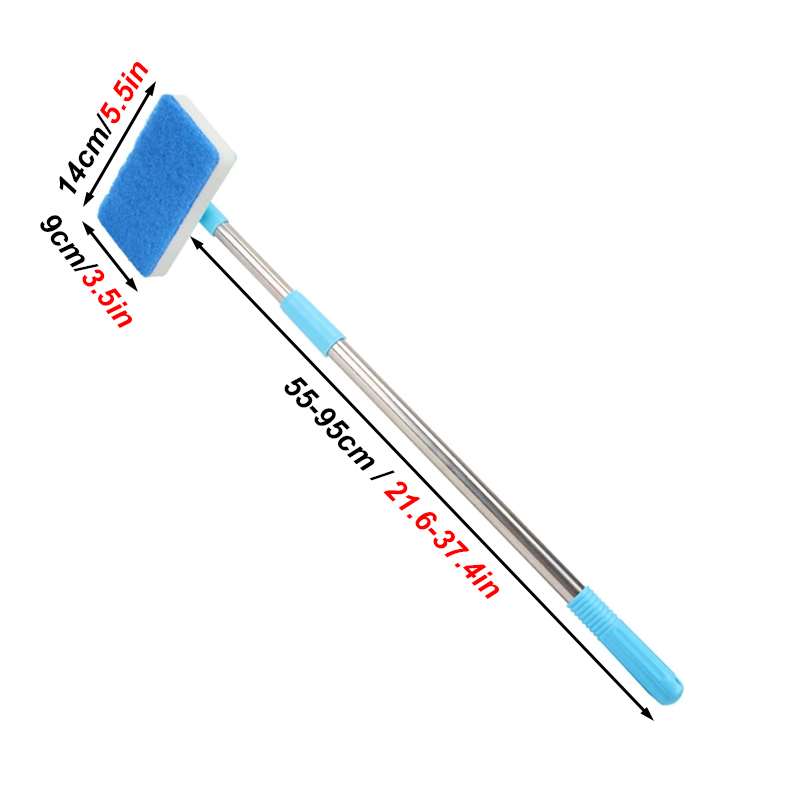 مقبض تلسكوبي 55-95 سم 180 °    - مراجعة Aquarium Fish Tank Cleaner وسعره