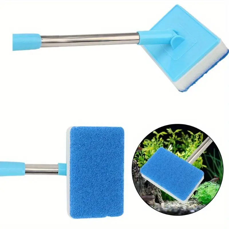 مقبض تلسكوبي 55-95 سم 180 °    - مراجعة Aquarium Fish Tank Cleaner وسعره