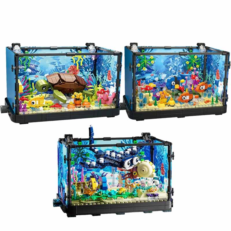 مجموعة مكعبات بناء حوض السمك م - مراجعة Aquarium Fish Land وسعره