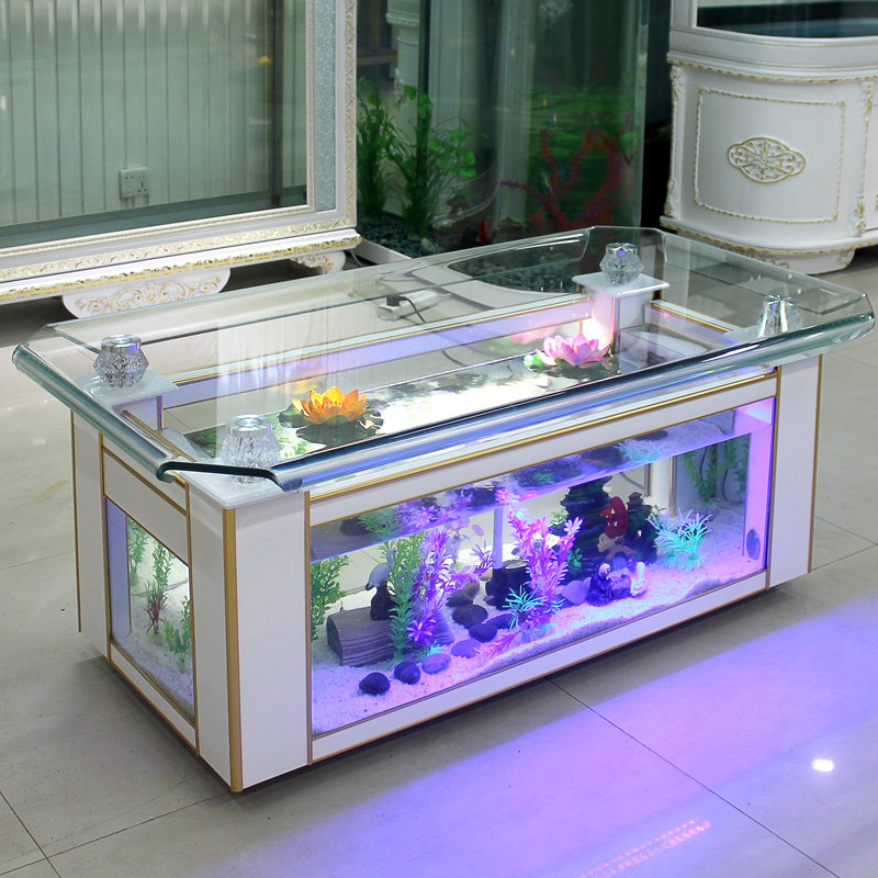حوض أسماك زجاجي مستطيل كبير وع - مراجعة Live Fish Aquarium وسعره