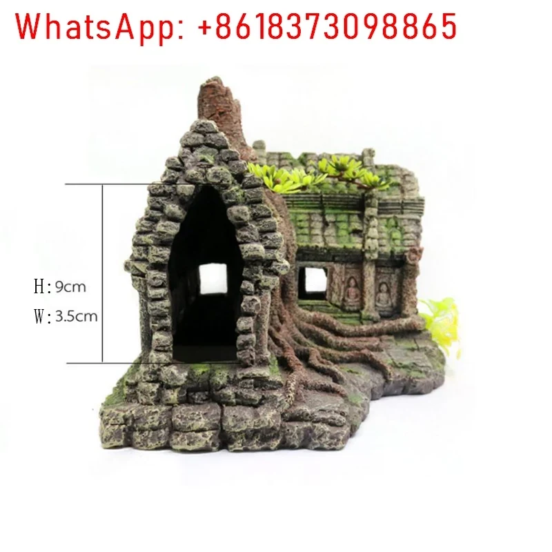 ديكور حوض السمك على شكل بيت شج - مراجعة Aquarium Fish Accessories وسعره
